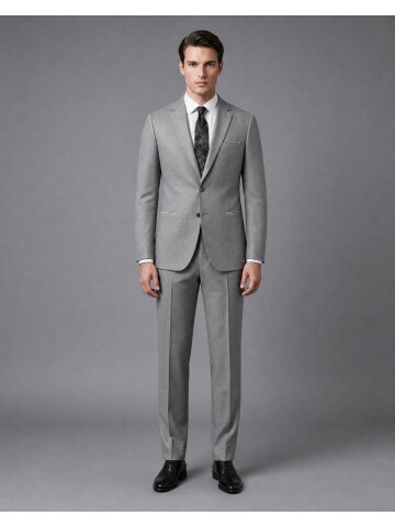 Light Grey Notch Lapel Suit