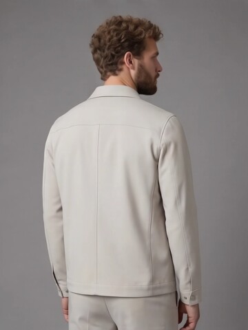 Light Brown Casual Shirt-Collar Comfort Fit Suit