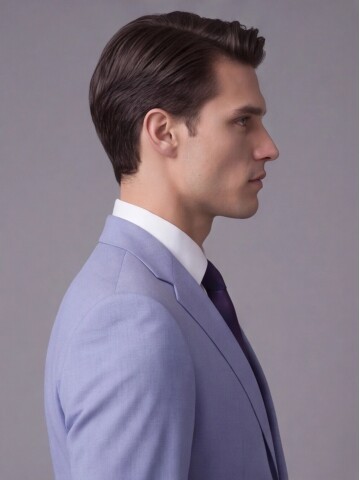 Açık Mavi Mono Yaka İki Düğmeli Slim Fit Takım Elbise