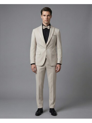Beige Three-Piece Tuxedo