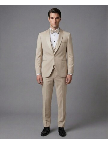 Beige Three-Piece Tuxedo