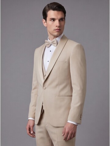 Beige Three-Piece Tuxedo