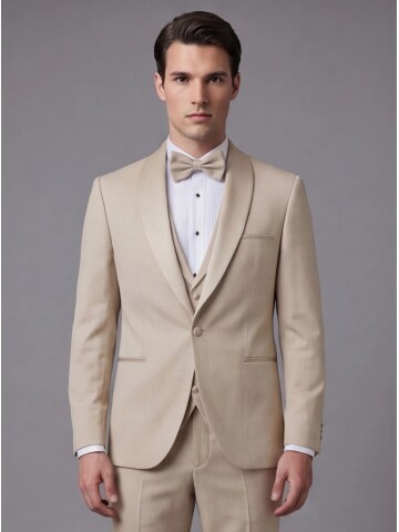 Beige Three-Piece Tuxedo