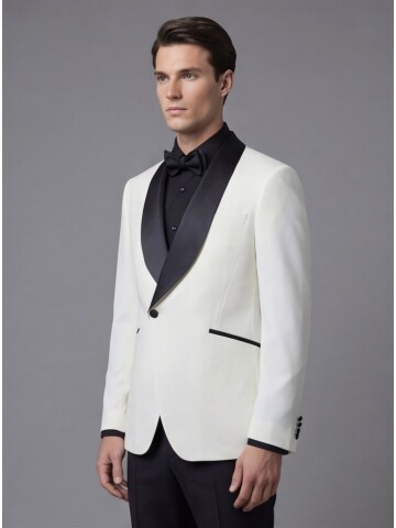 White Double-Breasted Tuxedo