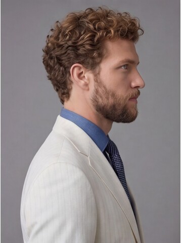 Beyaz Mono Yaka Comfort Fit Takım Elbise