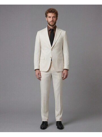 White Notch Lapel Slim Fit 2-Button Suit