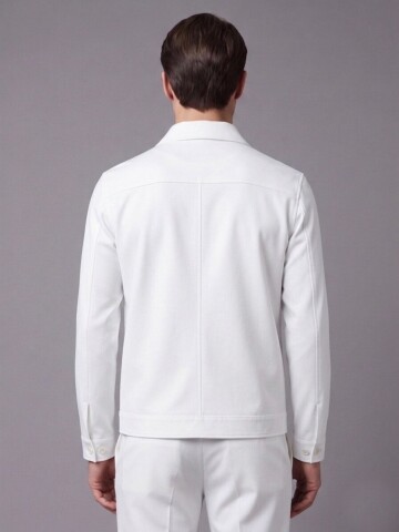White Safari Pocket Comfort Fit Zip-Up Sport Suit
