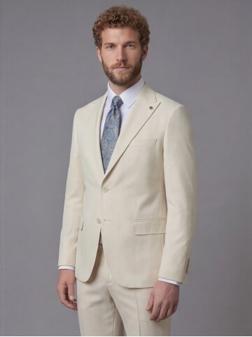 White Peak Lapel Comfort Fit Fully Lined Suit