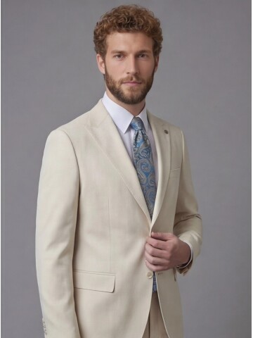 White Peak Lapel Comfort Fit Fully Lined Suit