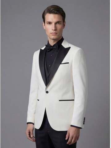 White Peak Lapel Slim Fit 3-Piece Tuxedo