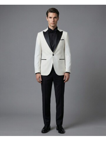 White Peak Lapel Slim Fit 3-Piece Tuxedo