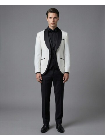 White Three-Piece Tuxedo