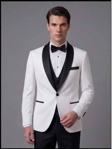 White Three-Piece Tuxedo
