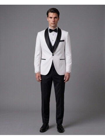 White Three-Piece Tuxedo