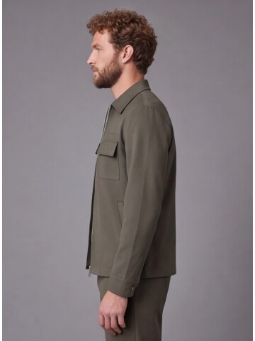 Khaki Safari Pocket Zipper Sport Set