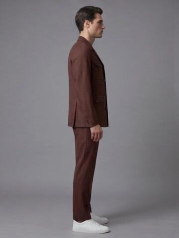 Terra-cotta Comfort Fit Unlined Safari Sport Suit