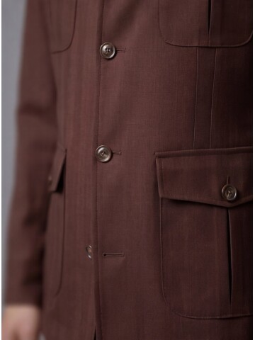 Terra-cotta Comfort Fit Unlined Safari Sport Suit