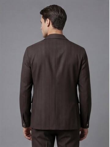 Dark Brown Comfort Fit Unlined Safari Sport Suit