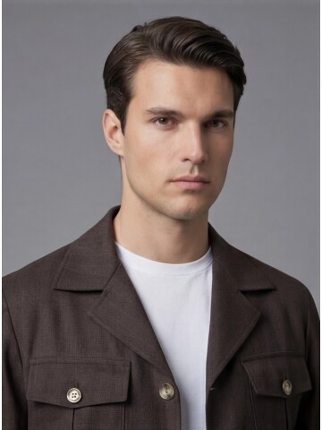 Dark Brown Comfort Fit Unlined Safari Sport Suit