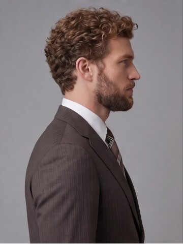 Koyu Kahverengi Mono Yaka Comfort Fit Takım Elbise