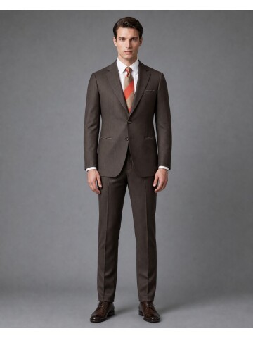 Dark Brown Notch Lapel Suit