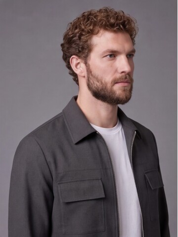 Dark Brown Safari Pocket Zippered Sport Suit