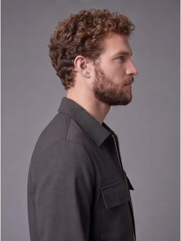 Dark Brown Safari Pocket Zippered Sport Suit