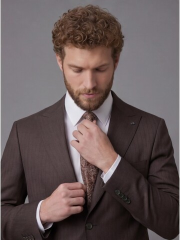 Dark Brown Peak Lapel Comfort Fit Fully Lined Suit