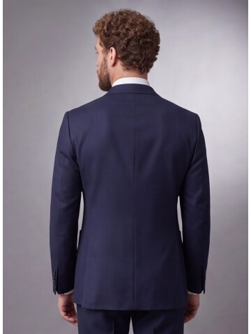 Lacivert Comfort Fit Kruvaze Takım Elbise