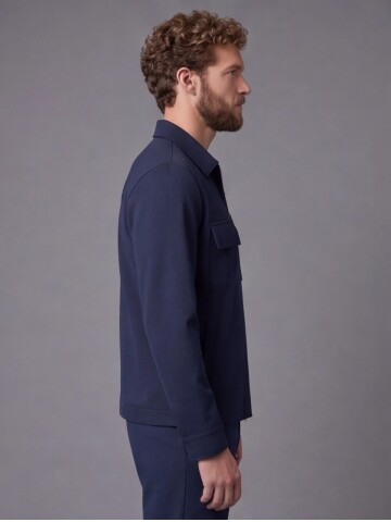 Navy Safari Pocket Zippered Sport Suit