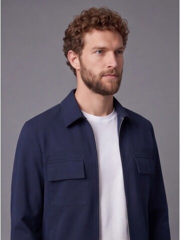 Navy Safari Pocket Zippered Sport Suit