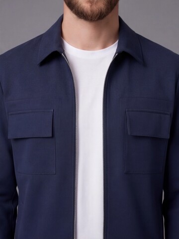 Navy Safari Pocket Zippered Sport Suit