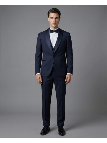 Navy Blue Three-Piece Tuxedo