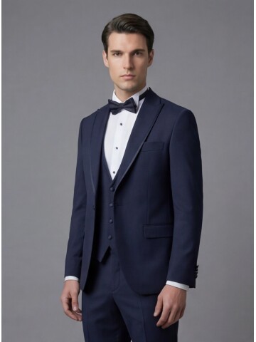 Navy Blue Three-Piece Tuxedo