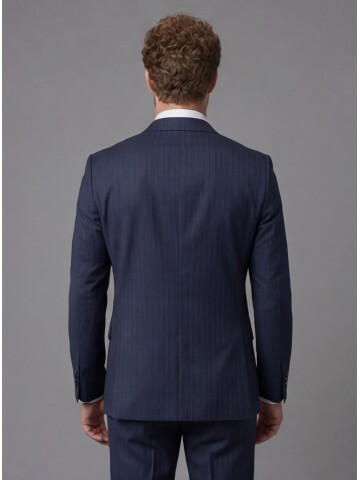 Navy Blue Peak Lapel Comfort Fit Mens Suit