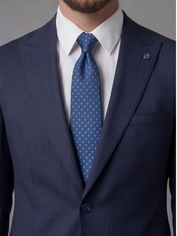 Navy Blue Peak Lapel Comfort Fit Mens Suit