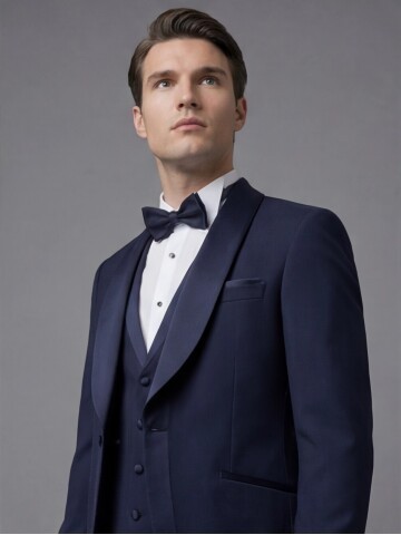 Navy Blue Three-Piece Tuxedo