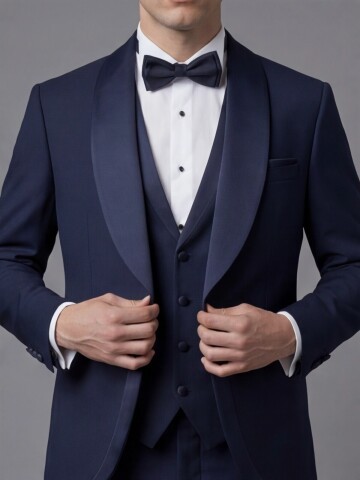 Navy Blue Three-Piece Tuxedo
