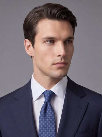 Lacivert Yünlü Mono Yaka Regular Fit Takım Elbise