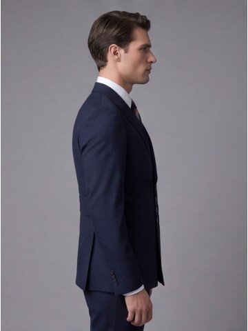 Laicvert Slim Fit Sivri Yaka Kruvaze Takım Elbise