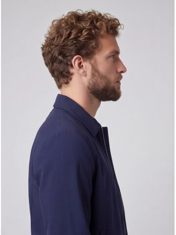 Mavi Gömlek Yaka Fermuarlı Spor Takım Elbise