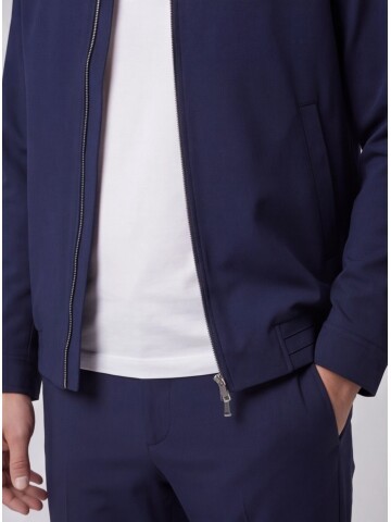 Mavi Gömlek Yaka Fermuarlı Spor Takım Elbise