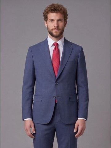 Mavi Mono Yaka Comfort Fit 2 Düğmeli Takım Elbise