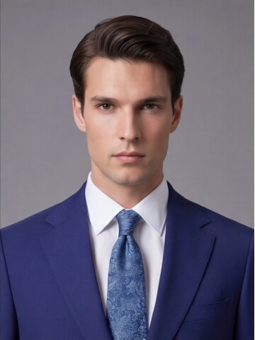 Mavi Mono Yaka İki Düğmeli Slim Fit Takım Elbise