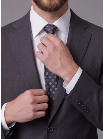 Siyah Mono Yaka Comfort Fit 2 Düğmeli Takım Elbise