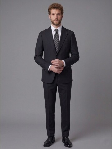 Black Notch Lapel Comfort Fit Suit