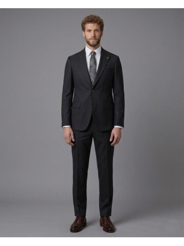 Black Notch Lapel Comfort Fit Suit