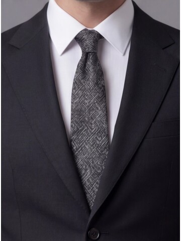 Siyah Mono Yaka İki Düğmeli Slim Fit Takım Elbise