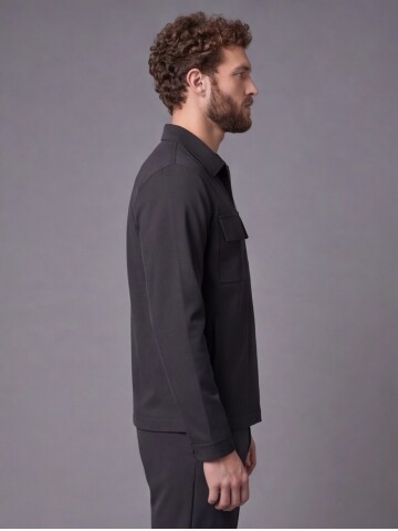 Black Safari Pocket Zippered Sport Suit