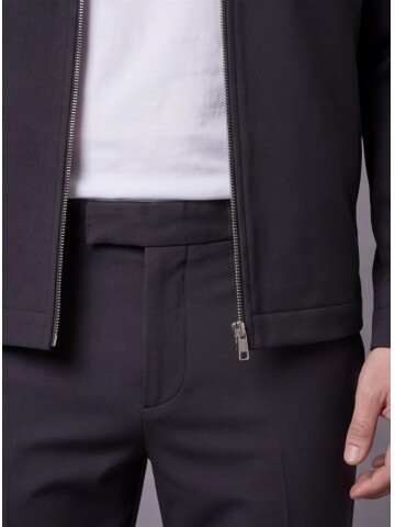 Black Safari Pocket Zippered Sport Suit